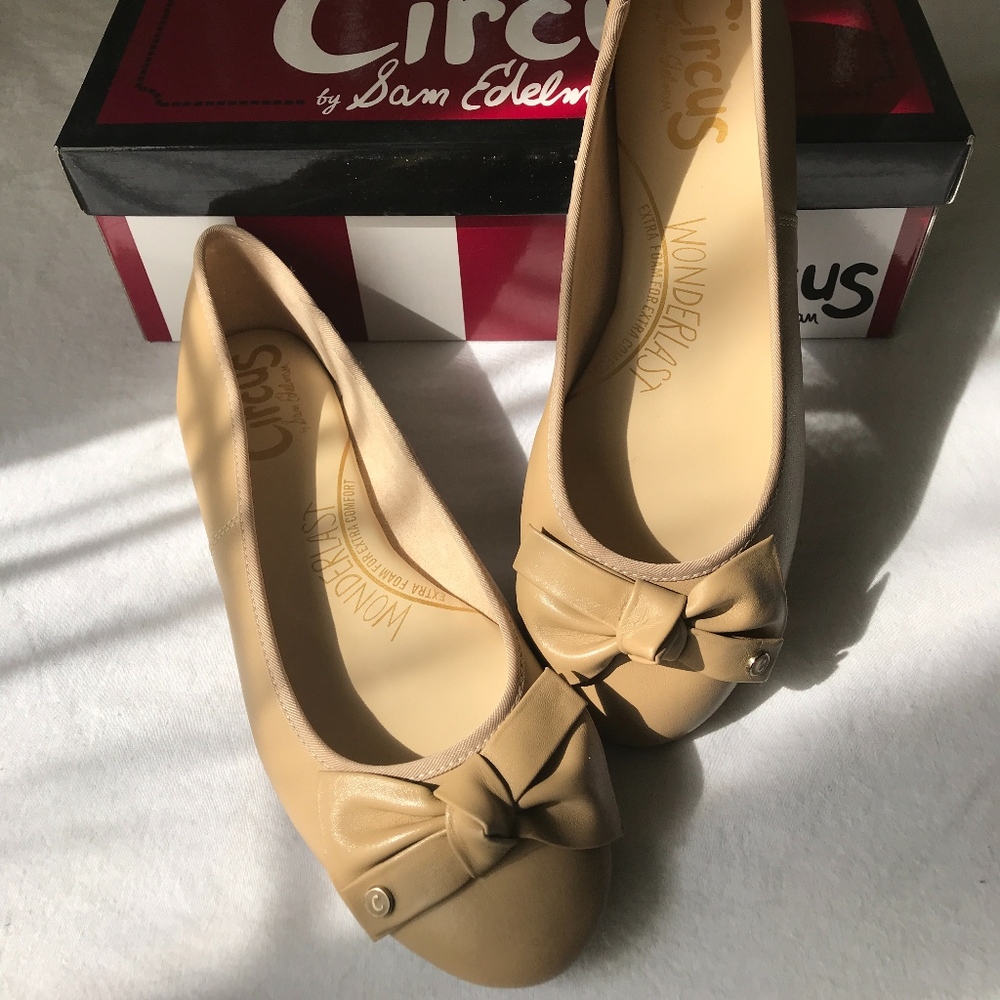 Sam Edelman Nude Ballet Slip On Flats with Bow